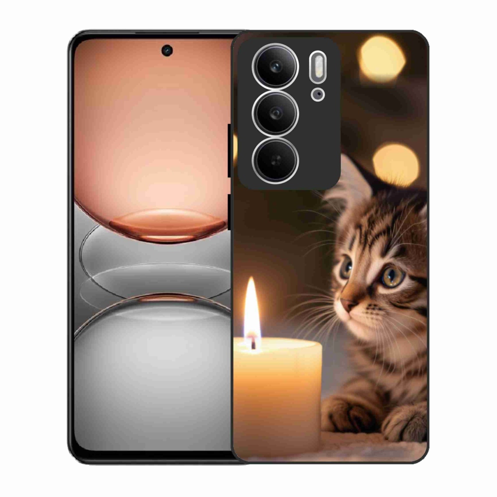 Gél borító mmCase a Realme C75 készülékhez - cica és gyertya