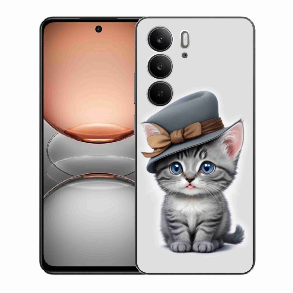 Gél borítás mmCase a Realme C75 készülékhez - cica sapkával