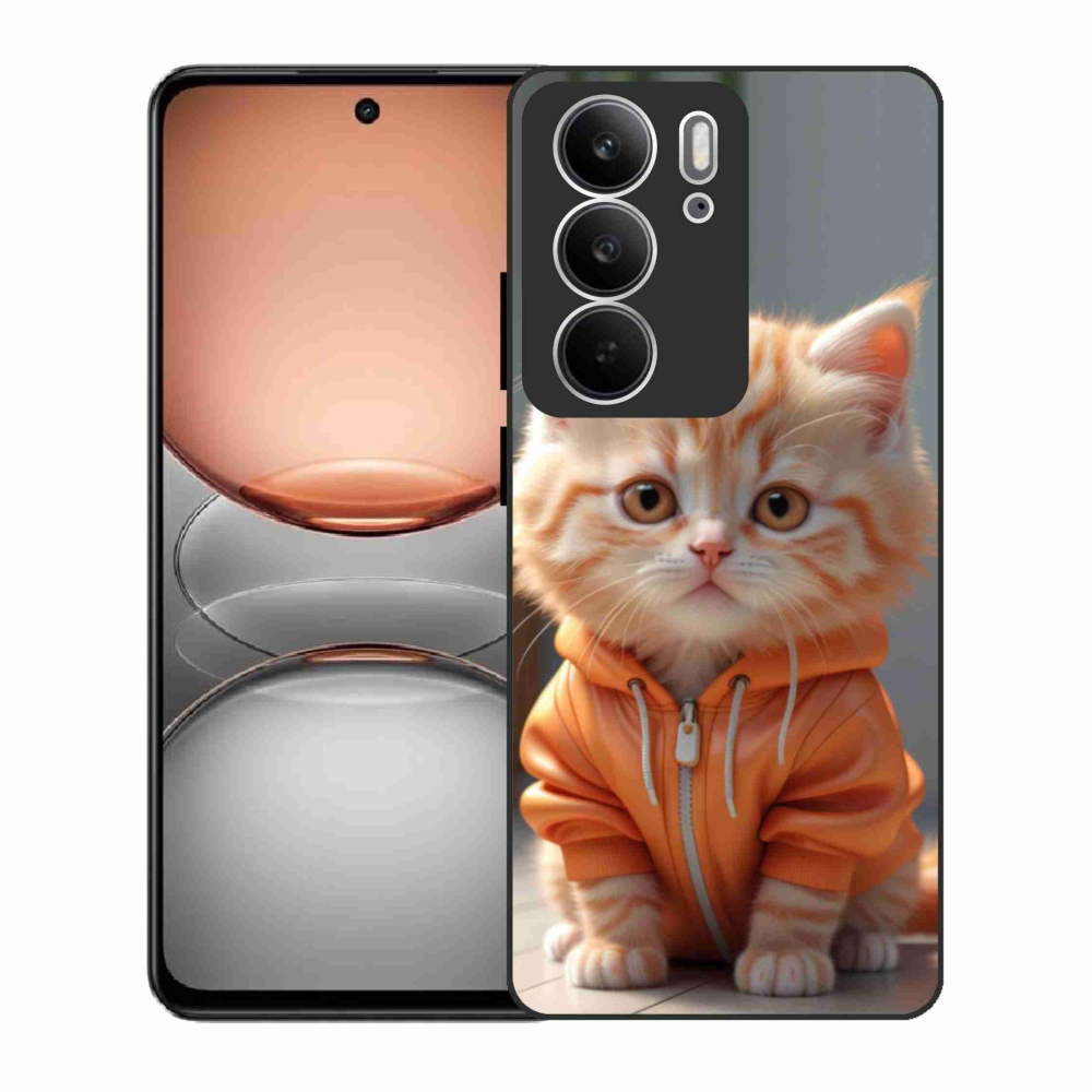 Gél borítás mmCase a Realme C75 készülékhez - cica kapucnis pulóverben