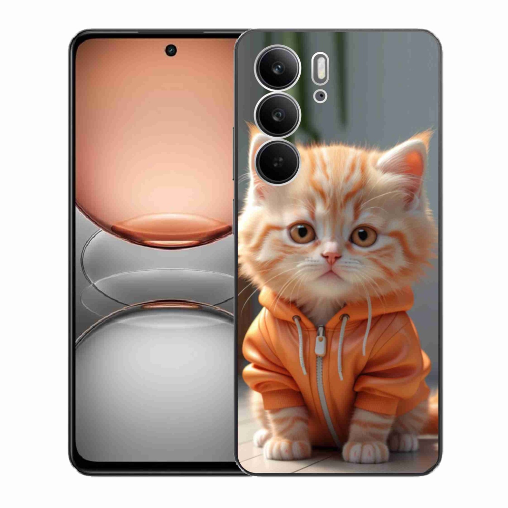 Gél borítás mmCase a Realme C75 készülékhez - cica kapucnis pulóverben