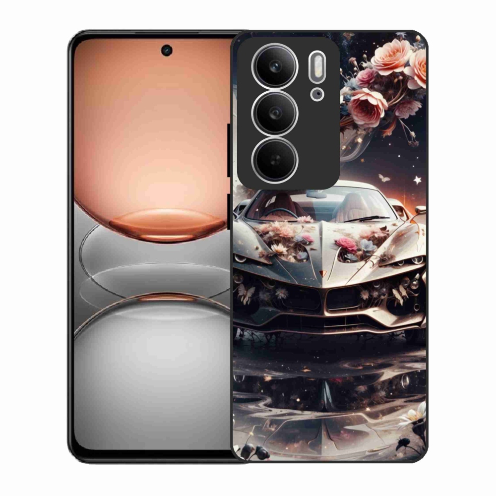 Gél borítás mmCase a Realme C75-hez - virágos sportkocsihoz