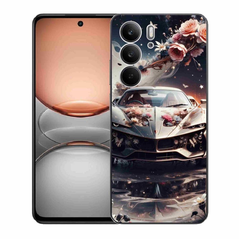 Gél borítás mmCase a Realme C75-hez - virágos sportkocsihoz