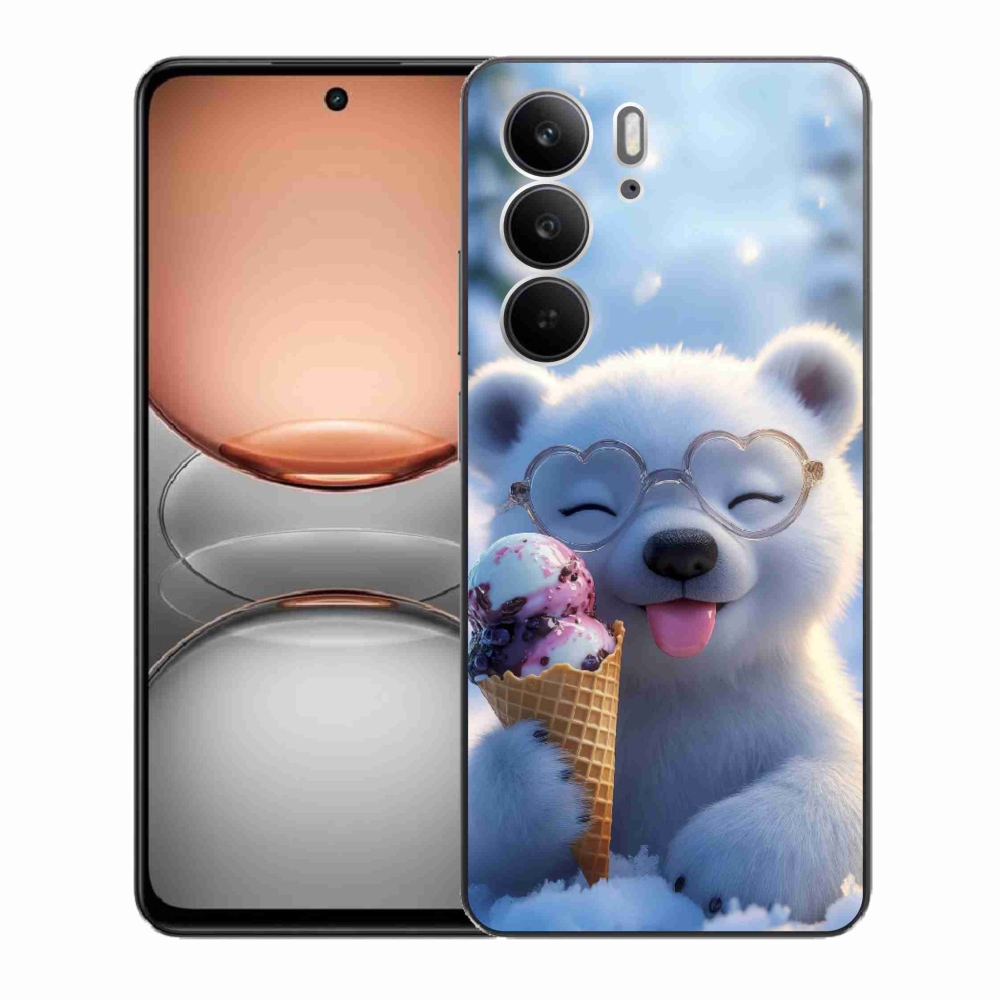 mmCase gél tok a Realme C75-hez – jégkrémet evő mackó