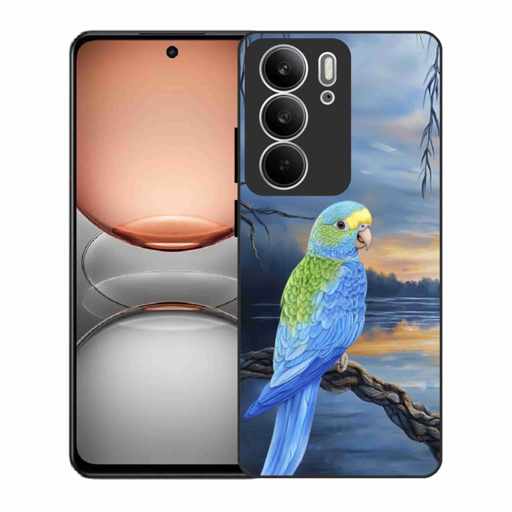 Zselés borítás mmCase a Realme C75 készülékhez - kék papagáj