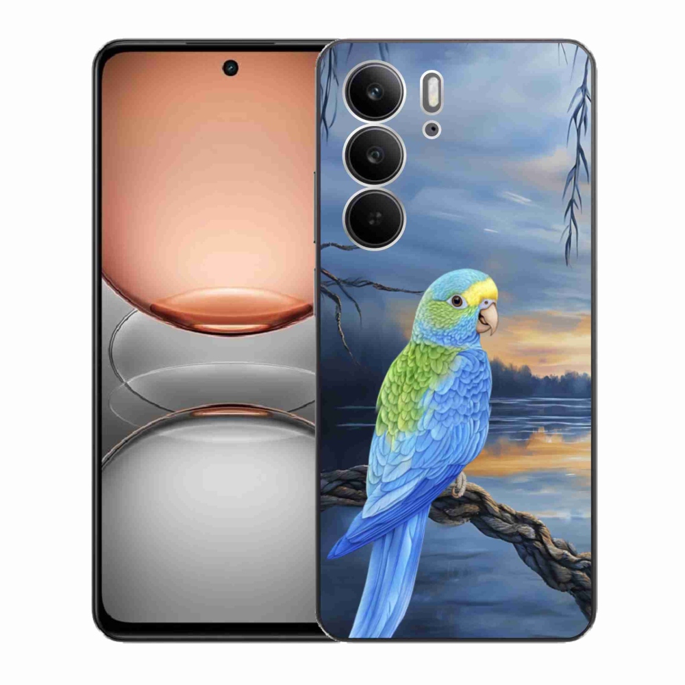 Zselés borítás mmCase a Realme C75 készülékhez - kék papagáj