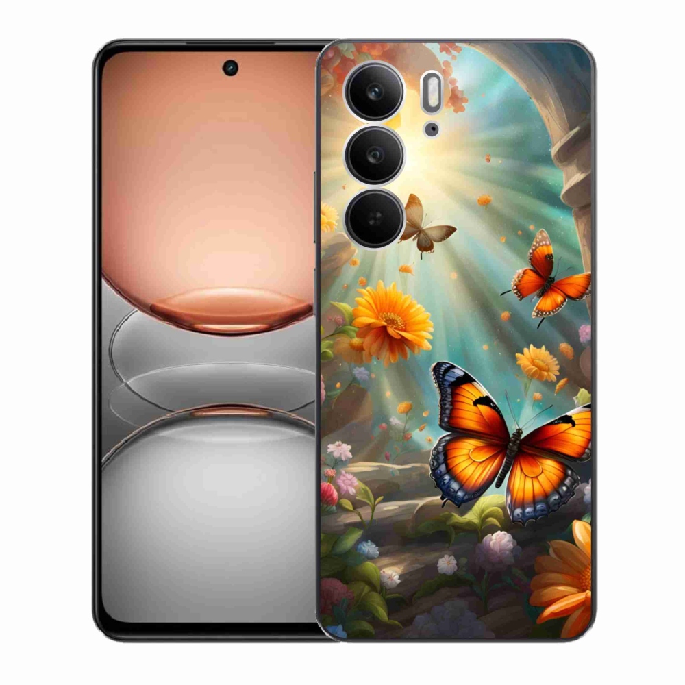 Gél borítás mmCase a Realme C75 készülékhez - pillangókert 2