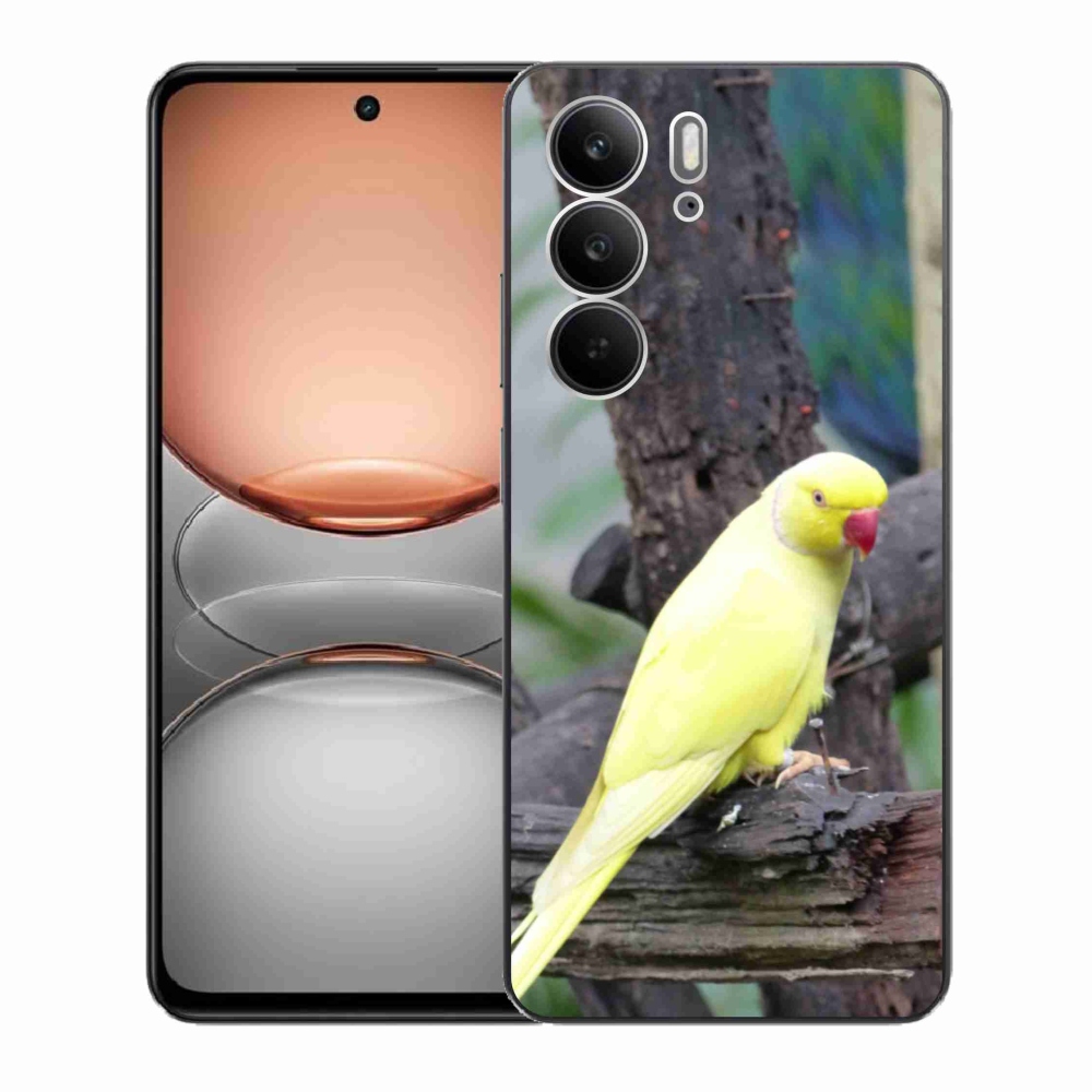 Zselés borítás mmCase a Realme C75 készülékhez - papagáj alexander sárga