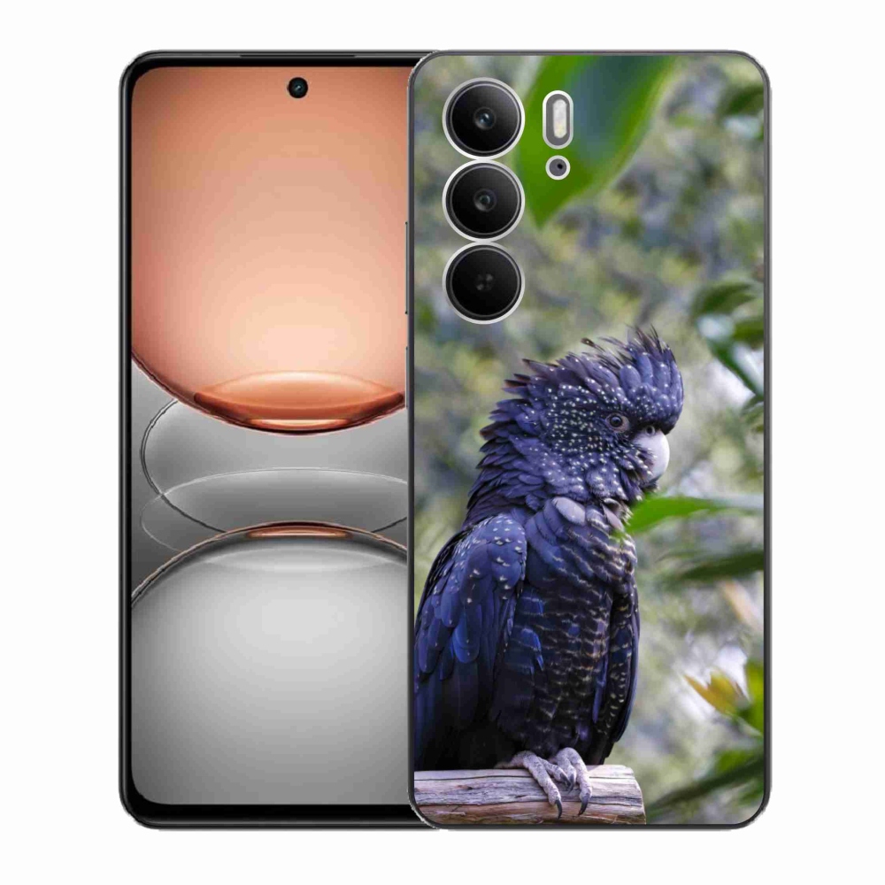 mmCase géltok a Realme C75-hez – fekete kakadu papagáj