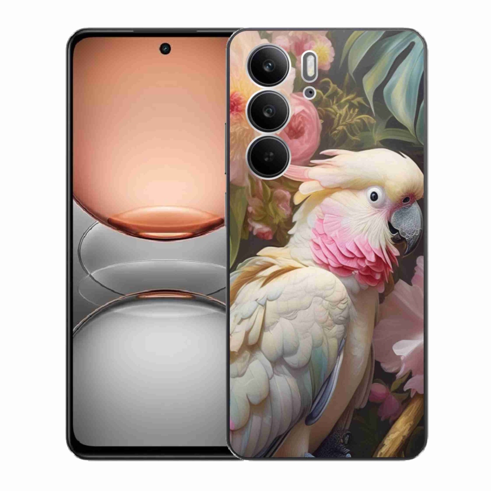 Gél borítás mmCase a Realme C75 készülékhez - papagáj kakadu rózsaszín 2
