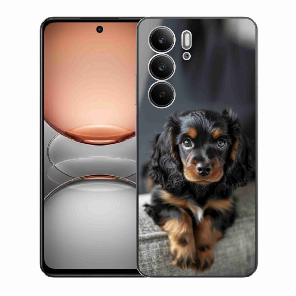 mmCase gél tok a Realme C75-hez – aranyos, hosszúszőrű tacskó