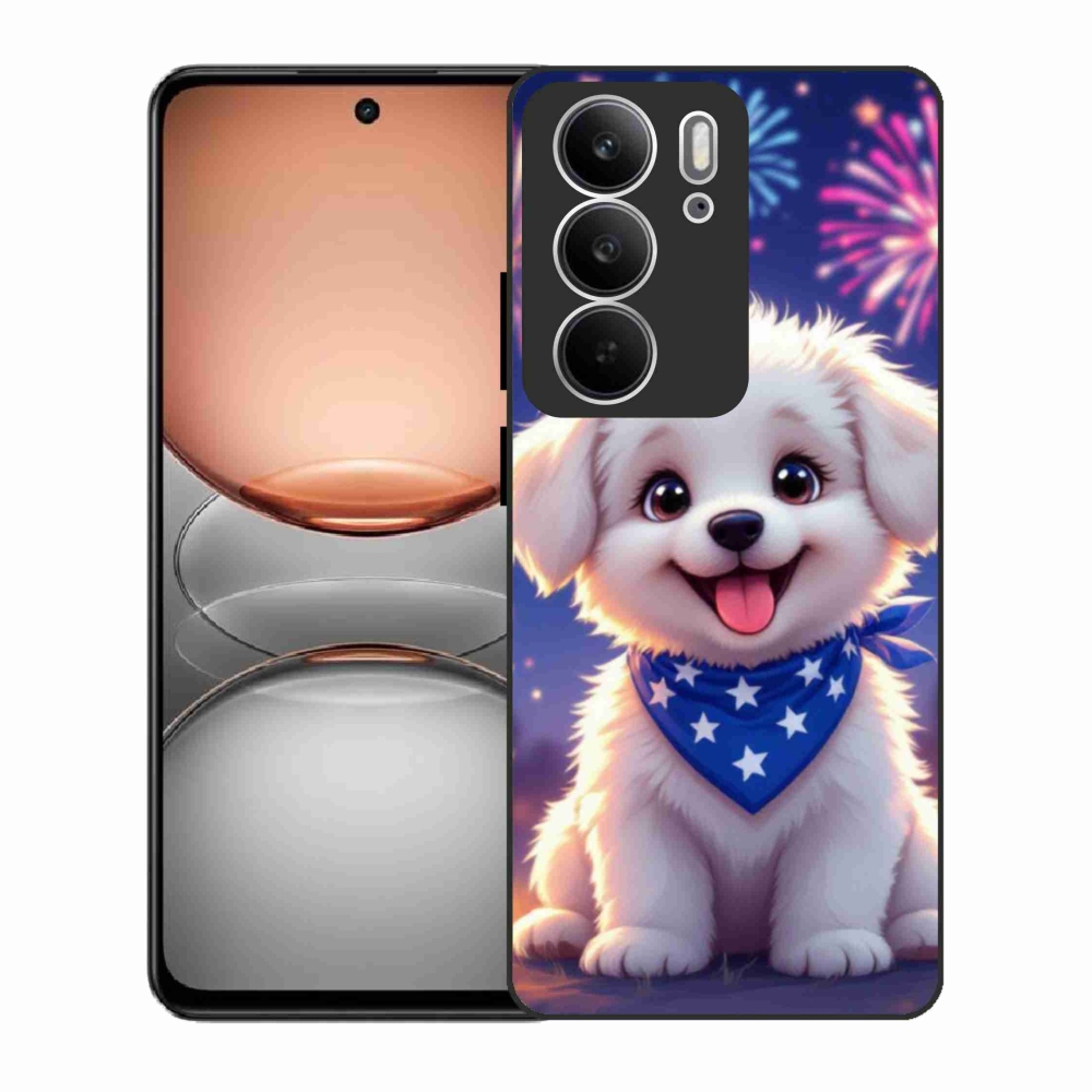 Gél borítás mmCase a Realme C75 készülékhez - ünnepi kiskutya