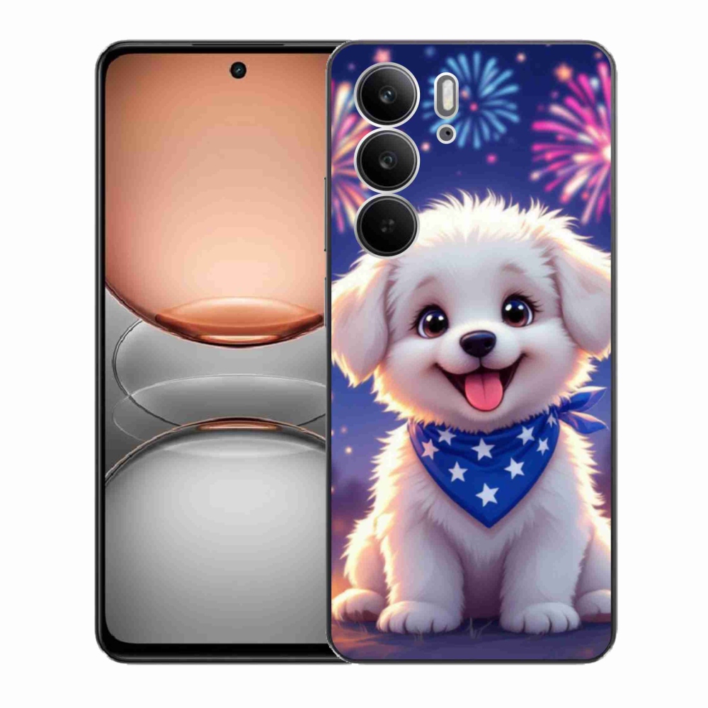 Gél borítás mmCase a Realme C75 készülékhez - ünnepi kiskutya