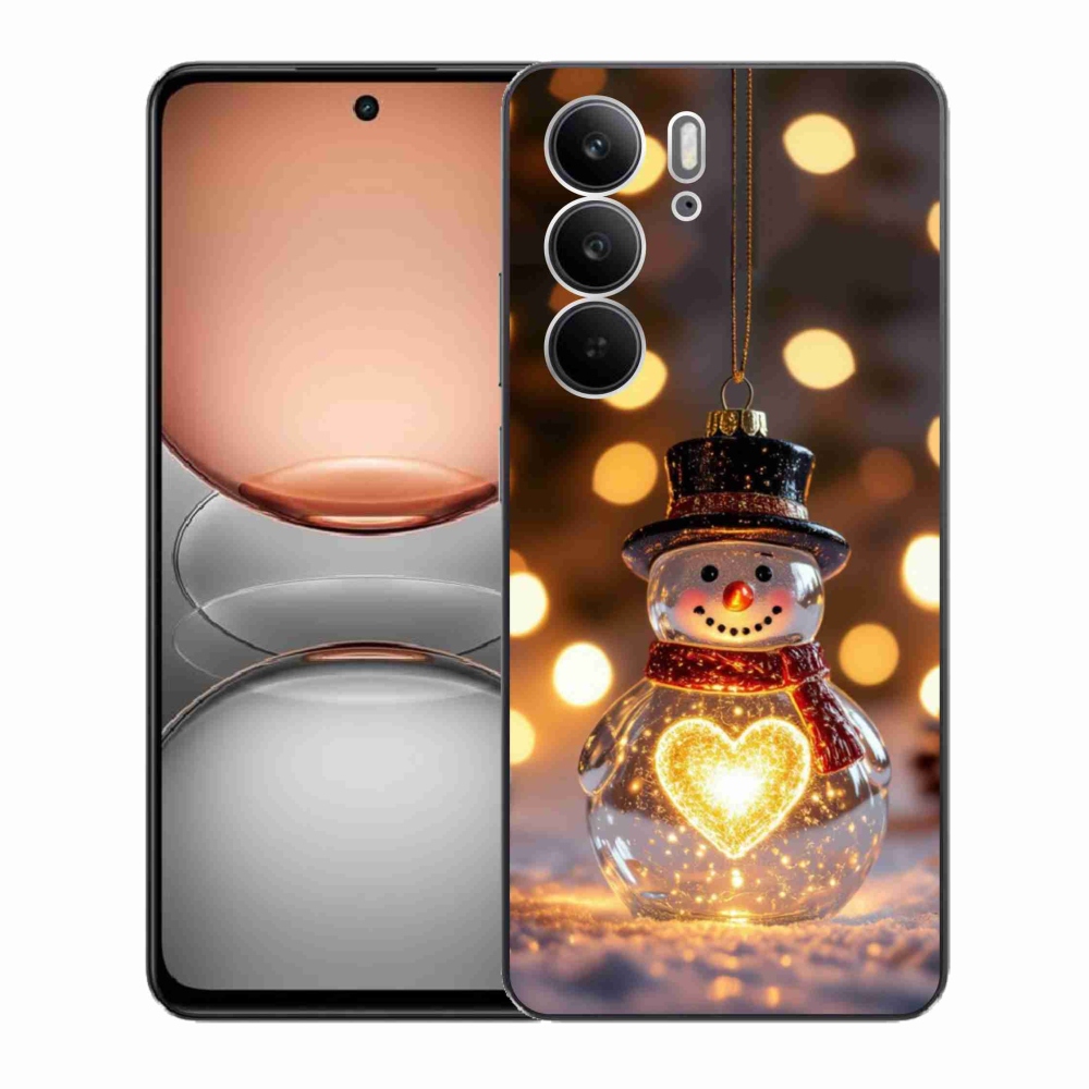 mmCase gél tok a Realme C75-hez – világító karácsonyi hóember
