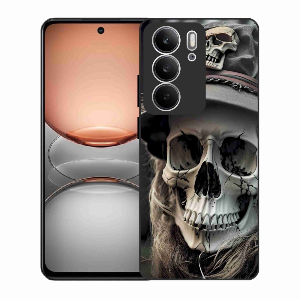 Zselés borítás mmCase a Realme C75 készülékhez - sötét koponya