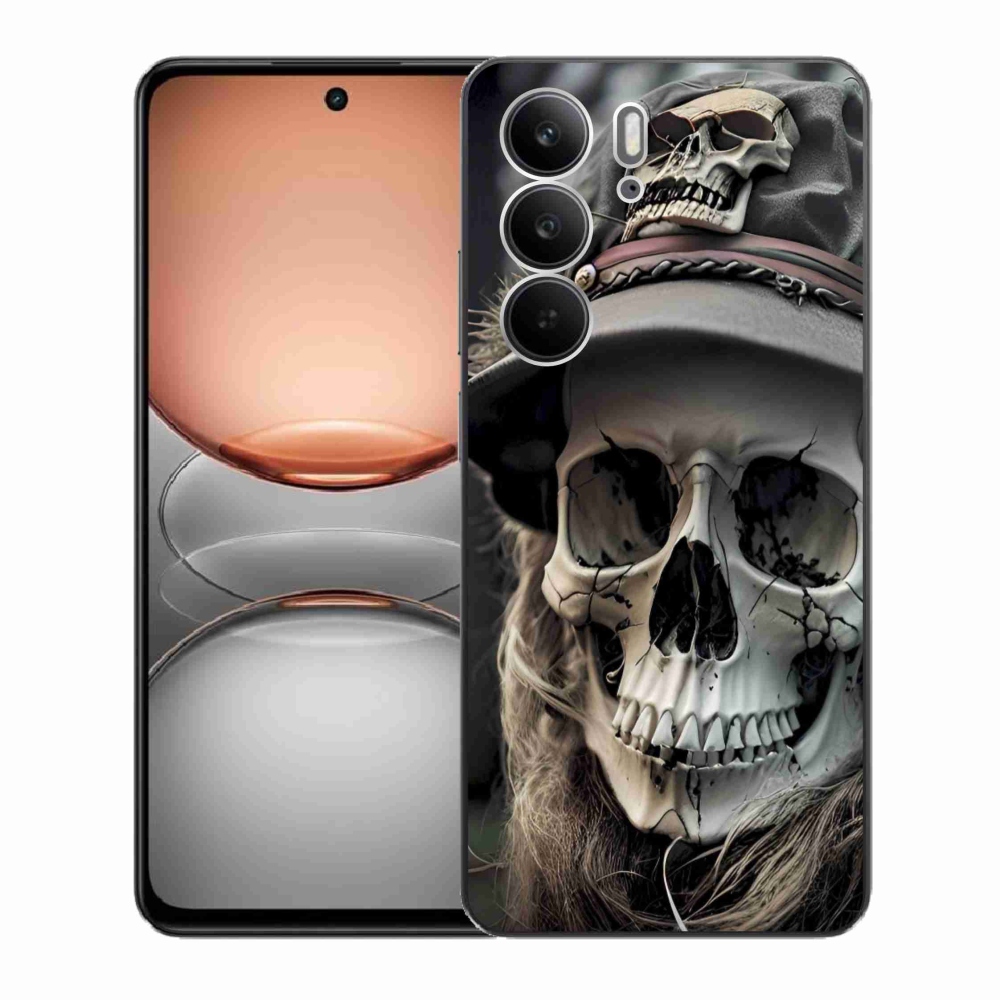 Zselés borítás mmCase a Realme C75 készülékhez - sötét koponya