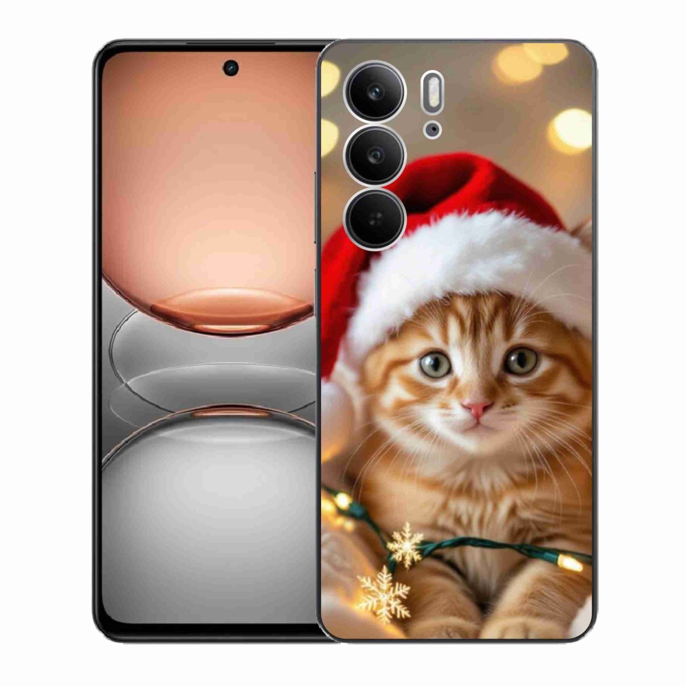 Gél borító mmCase a Realme C75 készülékhez - Karácsonyi cica