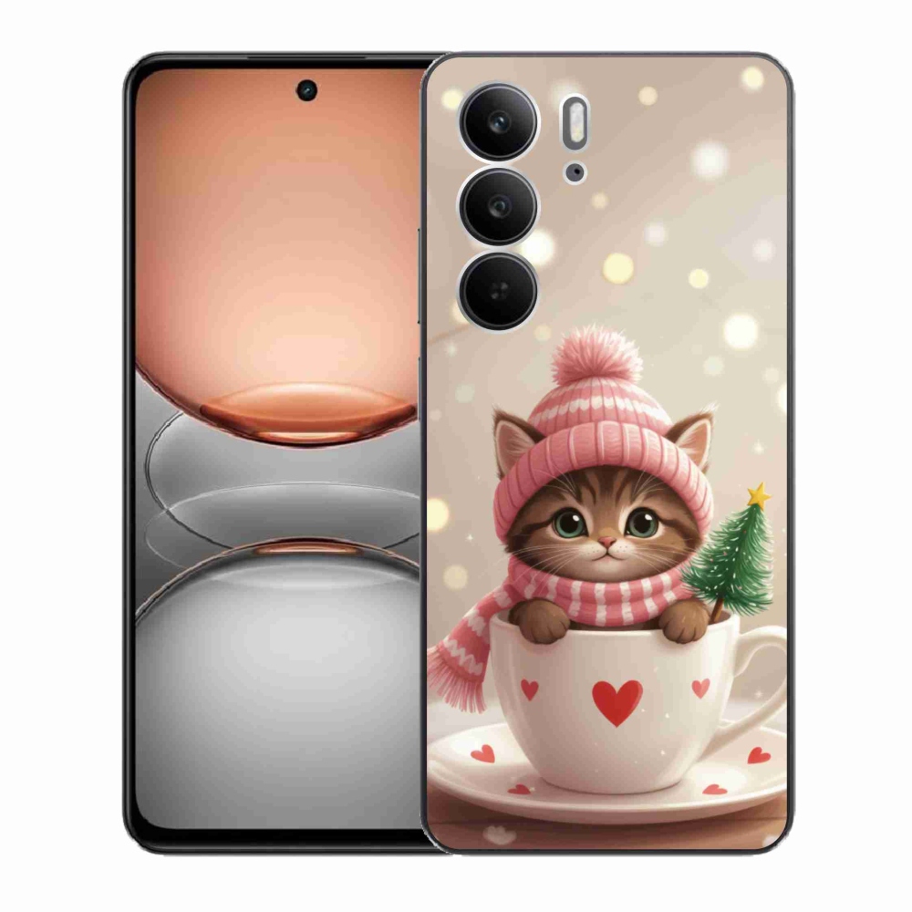 mmCase géltok a Realme C75-hez – karácsonyi cica csészében