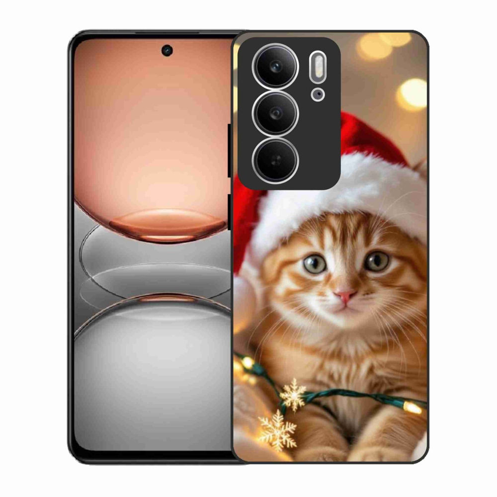 Gél borító mmCase a Realme C75 készülékhez - Karácsonyi cica