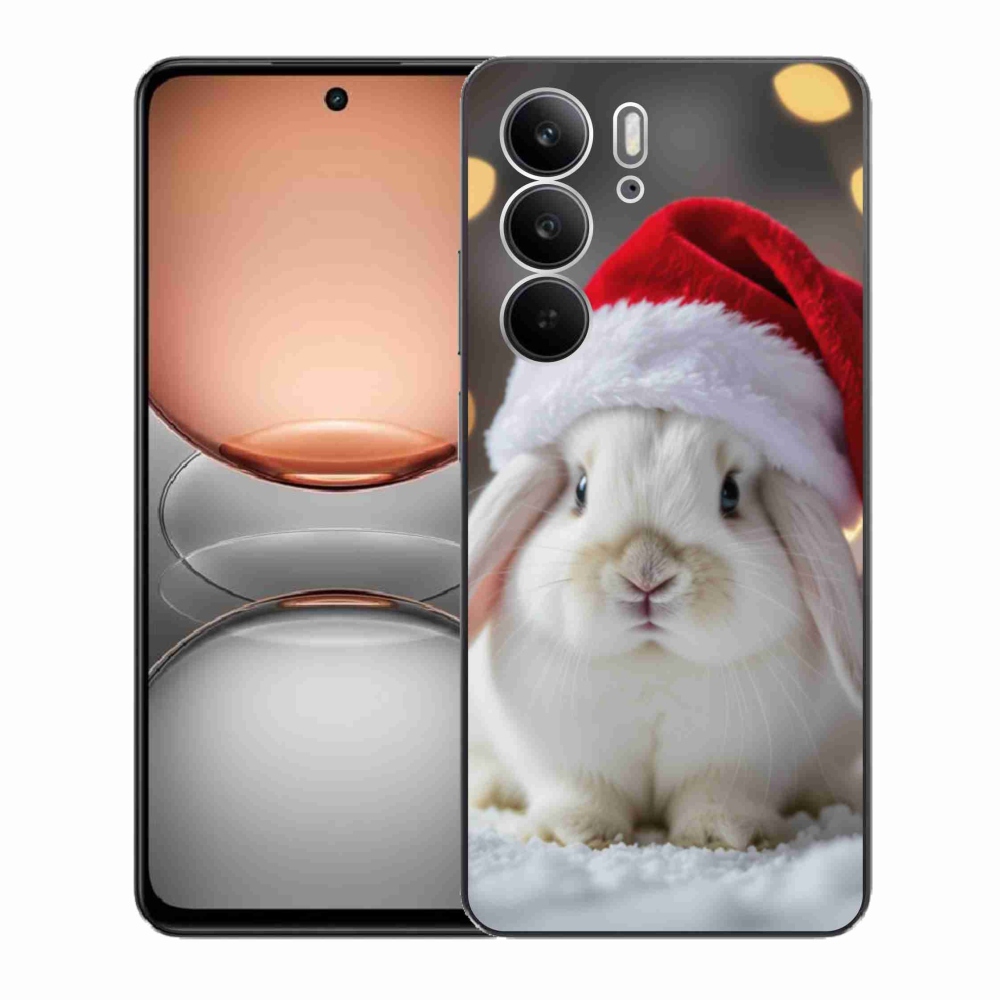Zselés borítás mmCase a Realme C75 készülékhez - Karácsonyi nyuszi