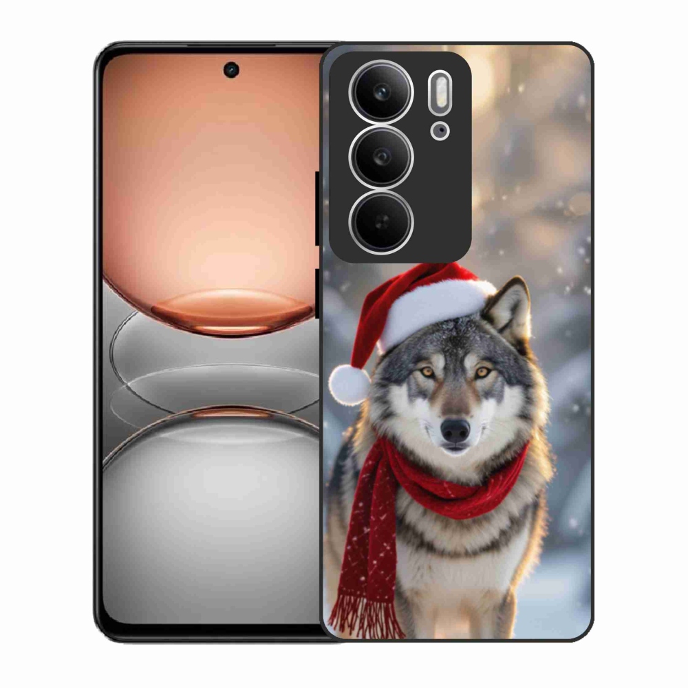 Gél borítás mmCase a Realme C75 készülékhez - Karácsonyi farkas