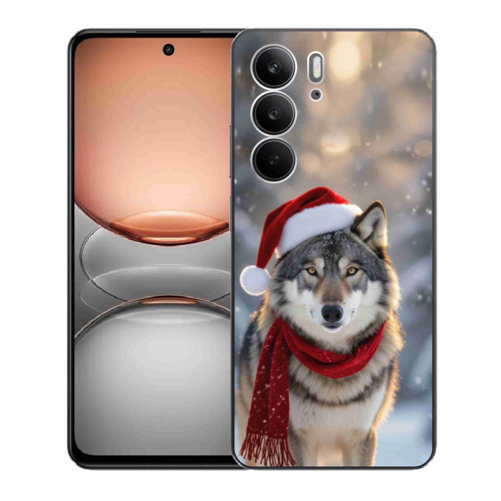 Gél borítás mmCase a Realme C75 készülékhez - Karácsonyi farkas