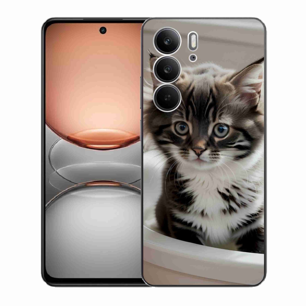 Gél borító mmCase a Realme C75 készülékhez - kíváncsi cica