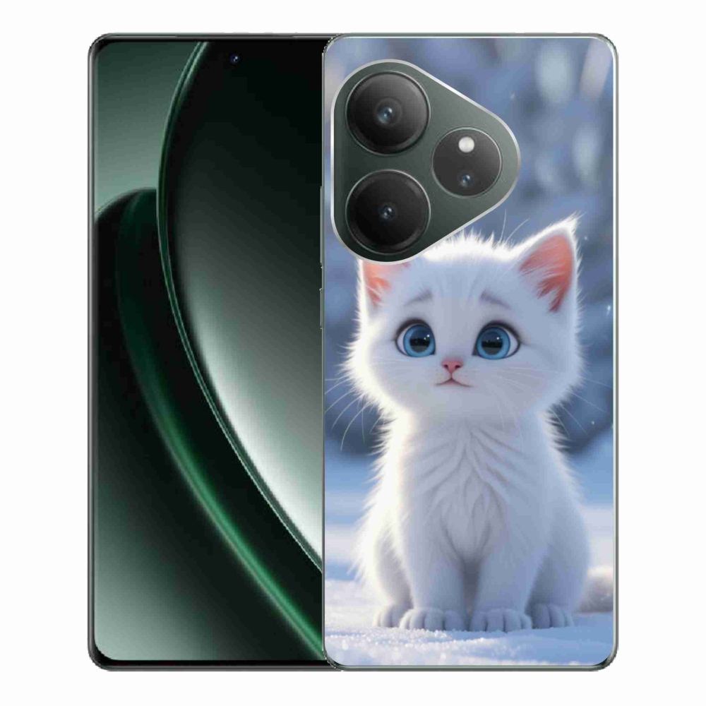 mmCase gél tok a Realme GT 6 5G/GT 6T 5G készülékekhez – fehér cica 3