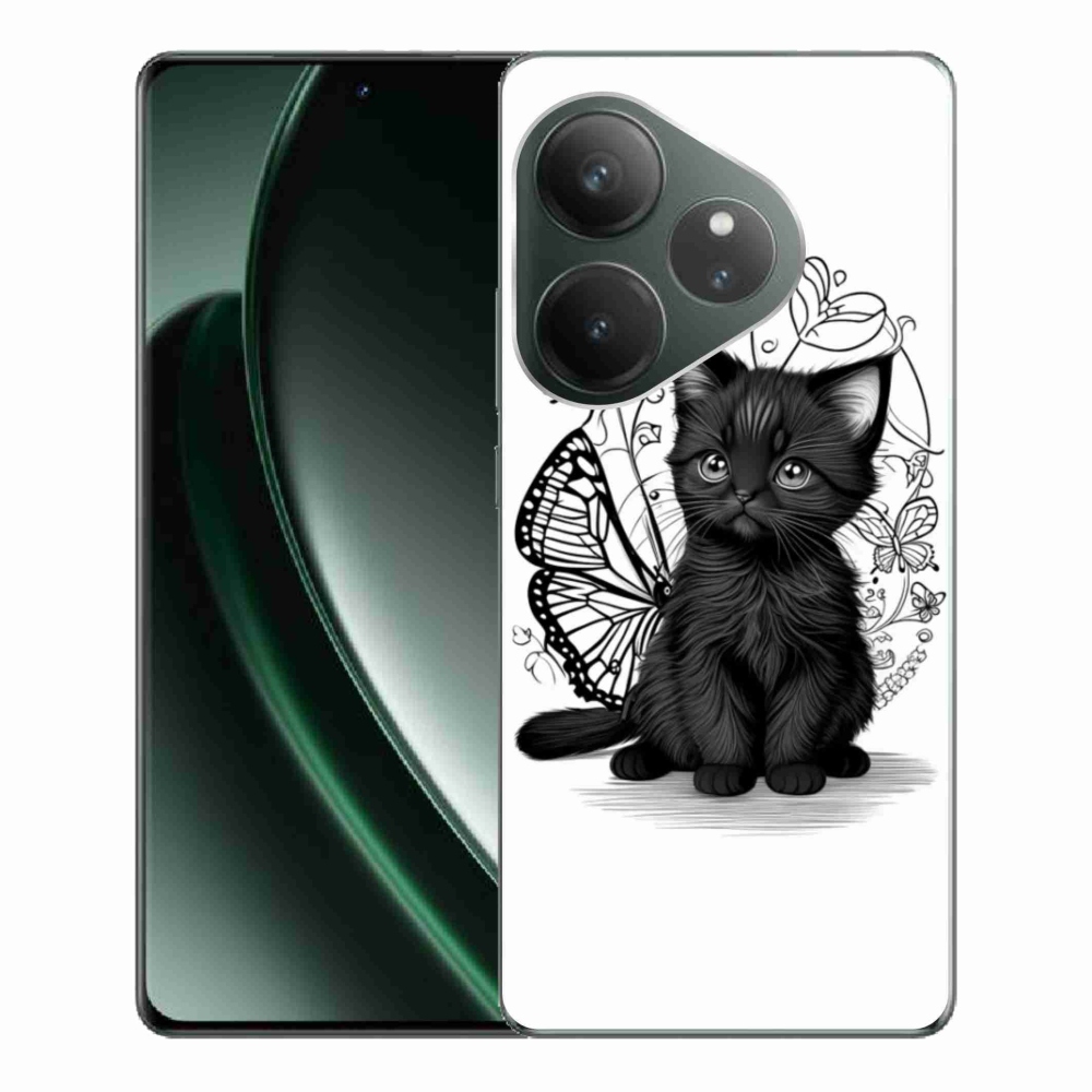 mmCase gél tok a Realme GT 6 5G/GT 6T 5G készülékhez – fekete cica