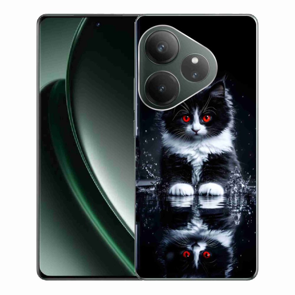 mmCase gél tok a Realme GT 6 5G/GT 6T 5G készülékhez – fekete-fehér cica