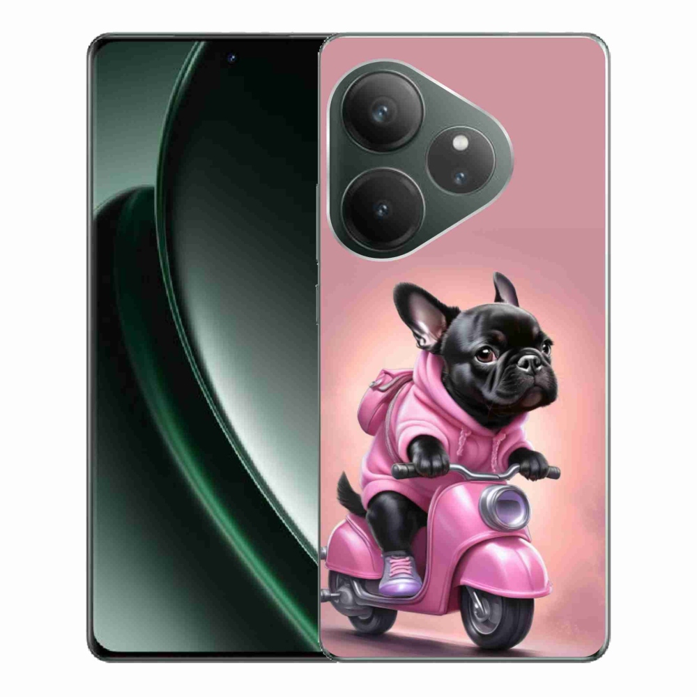 mmCase gél tok a Realme GT 6 5G/GT 6T 5G készülékhez – francia buldog robogón