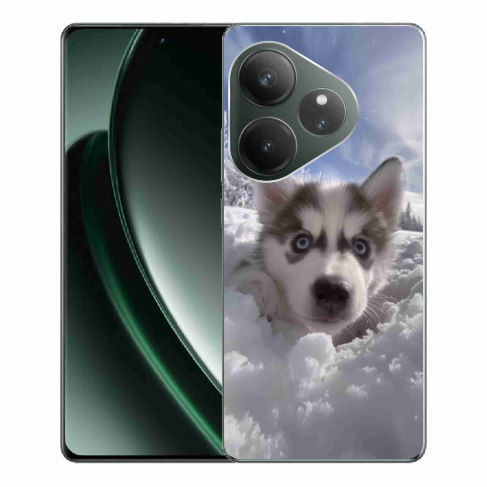 mmCase gél tok a Realme GT 6 5G/GT 6T 5G készülékekhez – husky a hóban
