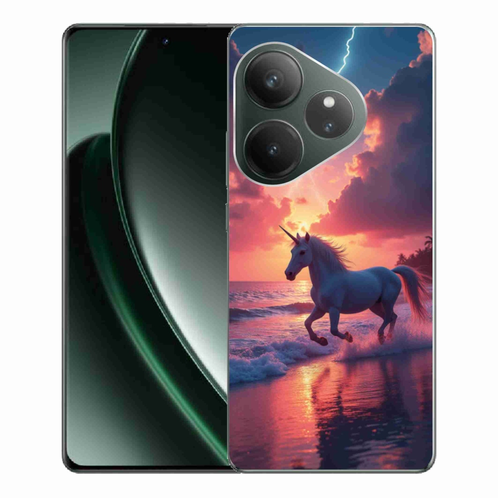 mmCase gél tok a Realme GT 6 5G/GT 6T 5G készülékhez – egyszarvú a tengerparton
