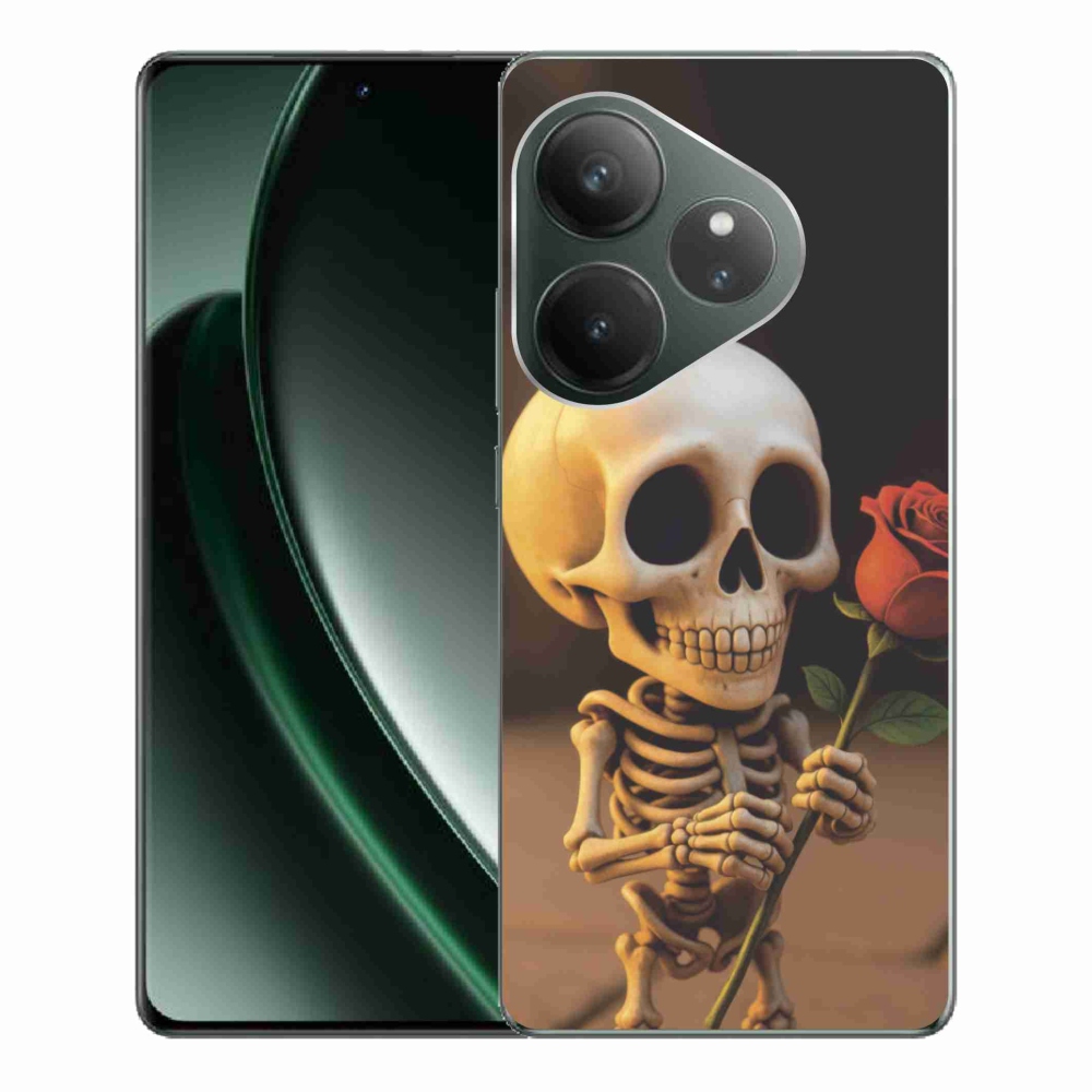 mmCase gél tok a Realme GT 6 5G/GT 6T 5G készülékhez – csontváz rózsával