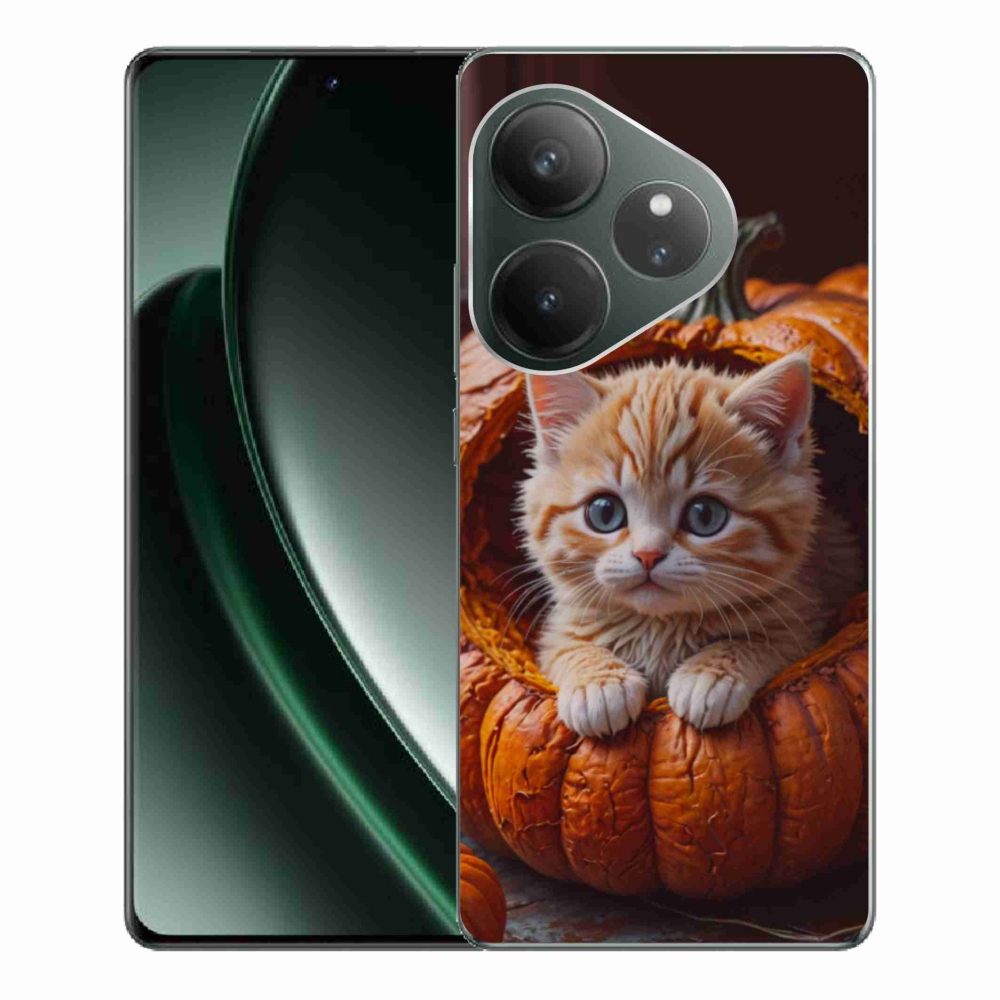 mmCase gél tok a Realme GT 6 5G/GT 6T 5G készülékekhez – cica és sütőtök 2