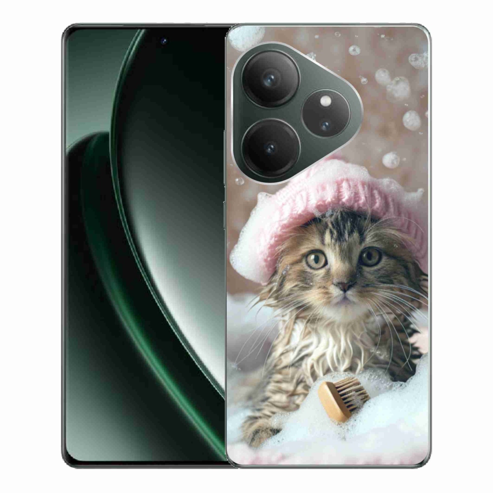 mmCase gél tok a Realme GT 6 5G/GT 6T 5G készülékekhez – cica és fürdő