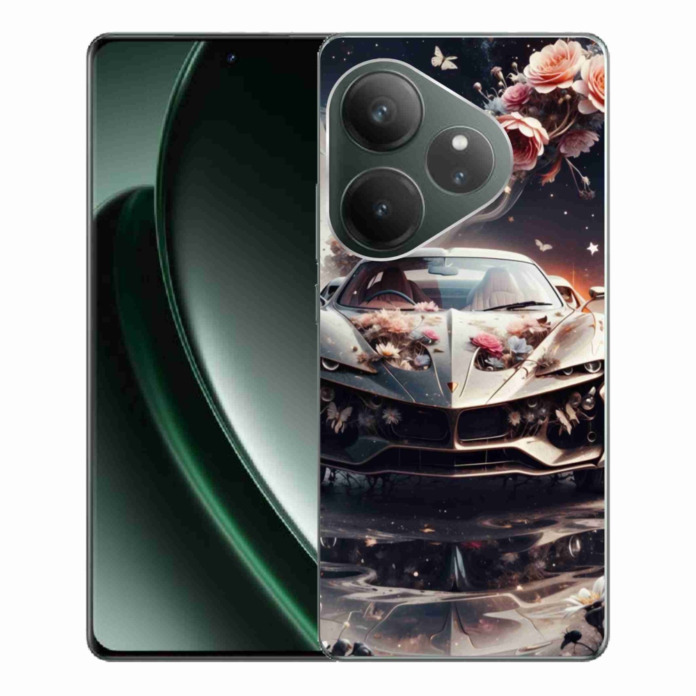 mmCase gél tok a Realme GT 6 5G/GT 6T 5G készülékekhez – virágos sportautó