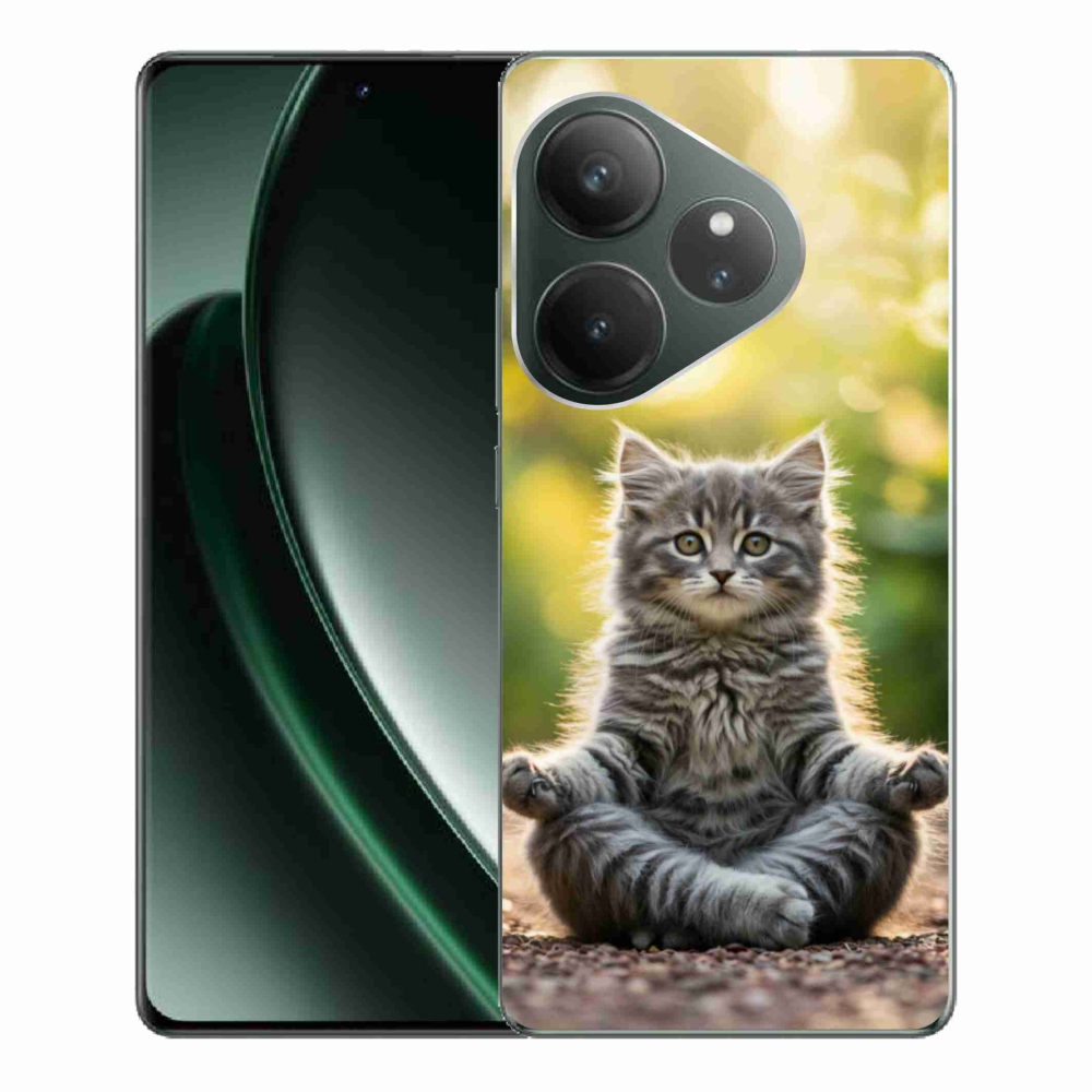 mmCase géltok a Realme GT 6 5G/GT 6T 5G készülékekhez – meditáló cica