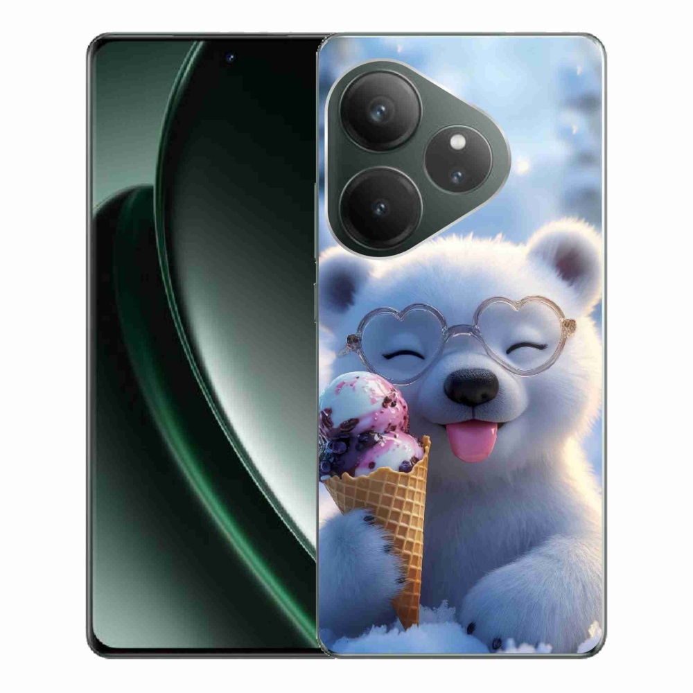 mmCase gél tok a Realme GT 6 5G/GT 6T 5G-hez – jégkrémet evő mackó