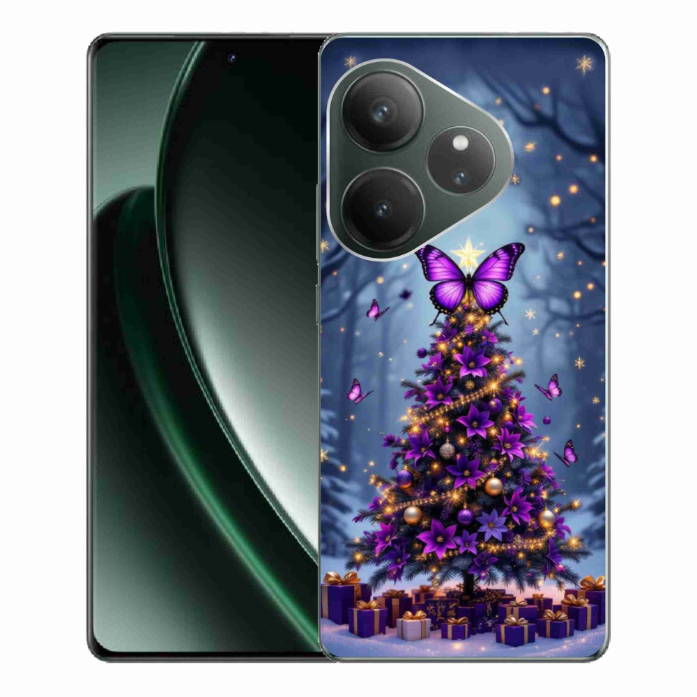 mmCase gél tok a Realme GT 6 5G/GT 6T 5G készülékekhez – pillangós karácsonyfa