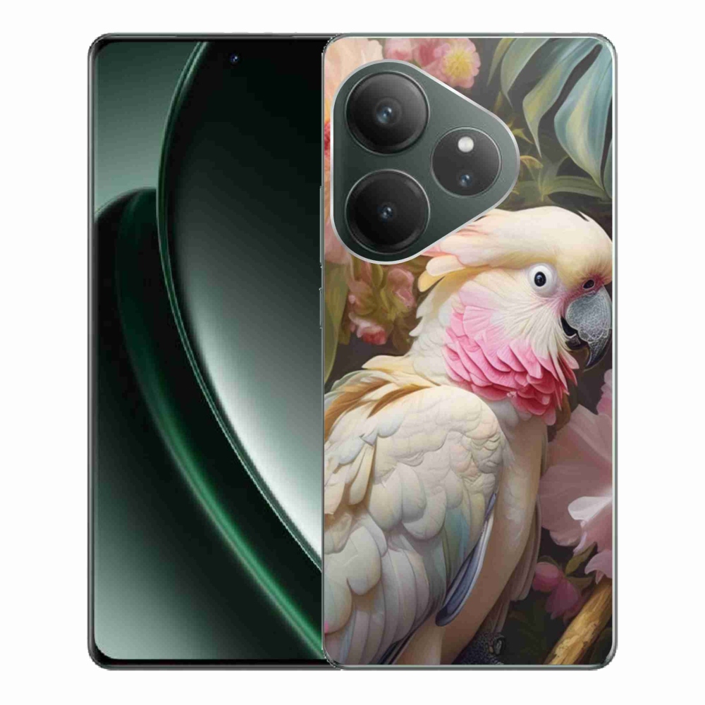 mmCase géltok a Realme GT 6 5G/GT 6T 5G készülékhez – rózsaszín kakadu papagáj 2
