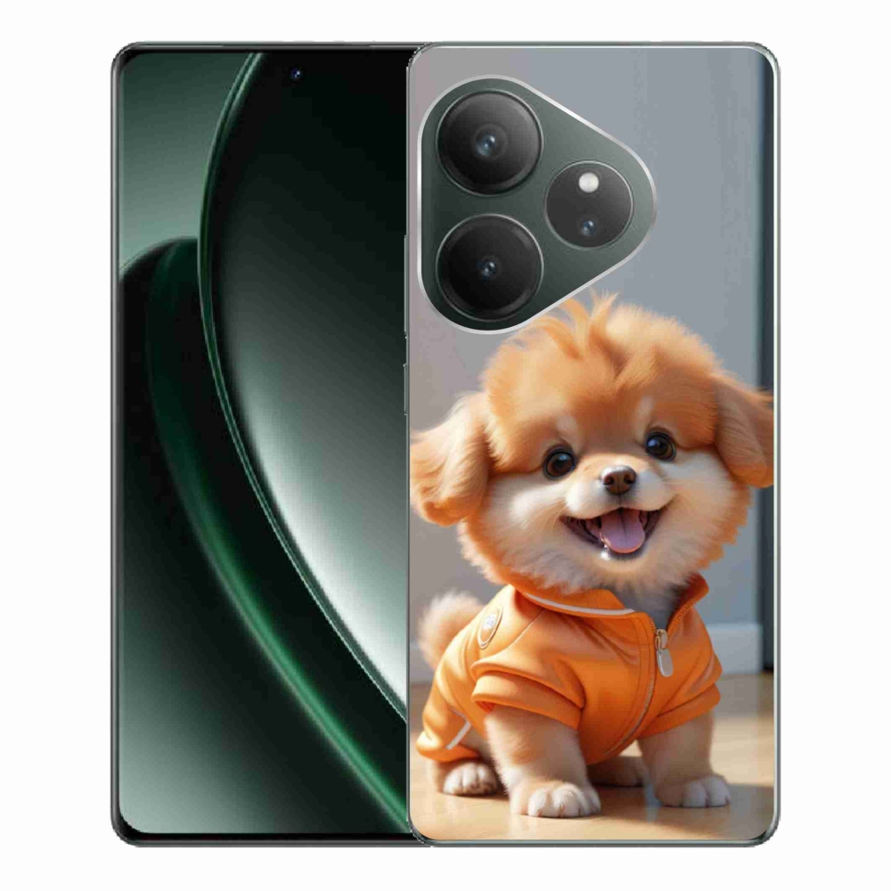 mmCase gél tok a Realme GT 6 5G/GT 6T 5G készülékekhez – aranyos pomerániai pulóverben