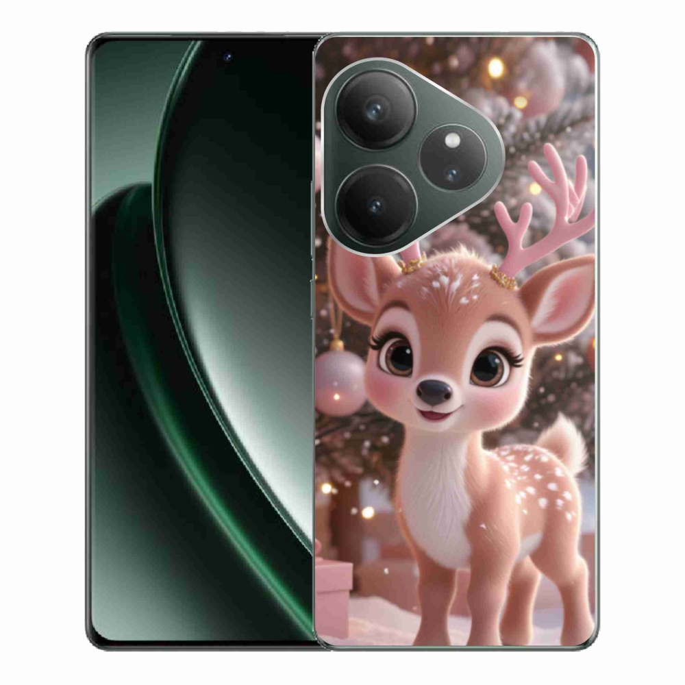 mmCase gél tok a Realme GT 6 5G/GT 6T 5G készülékekhez – aranyos rénszarvas