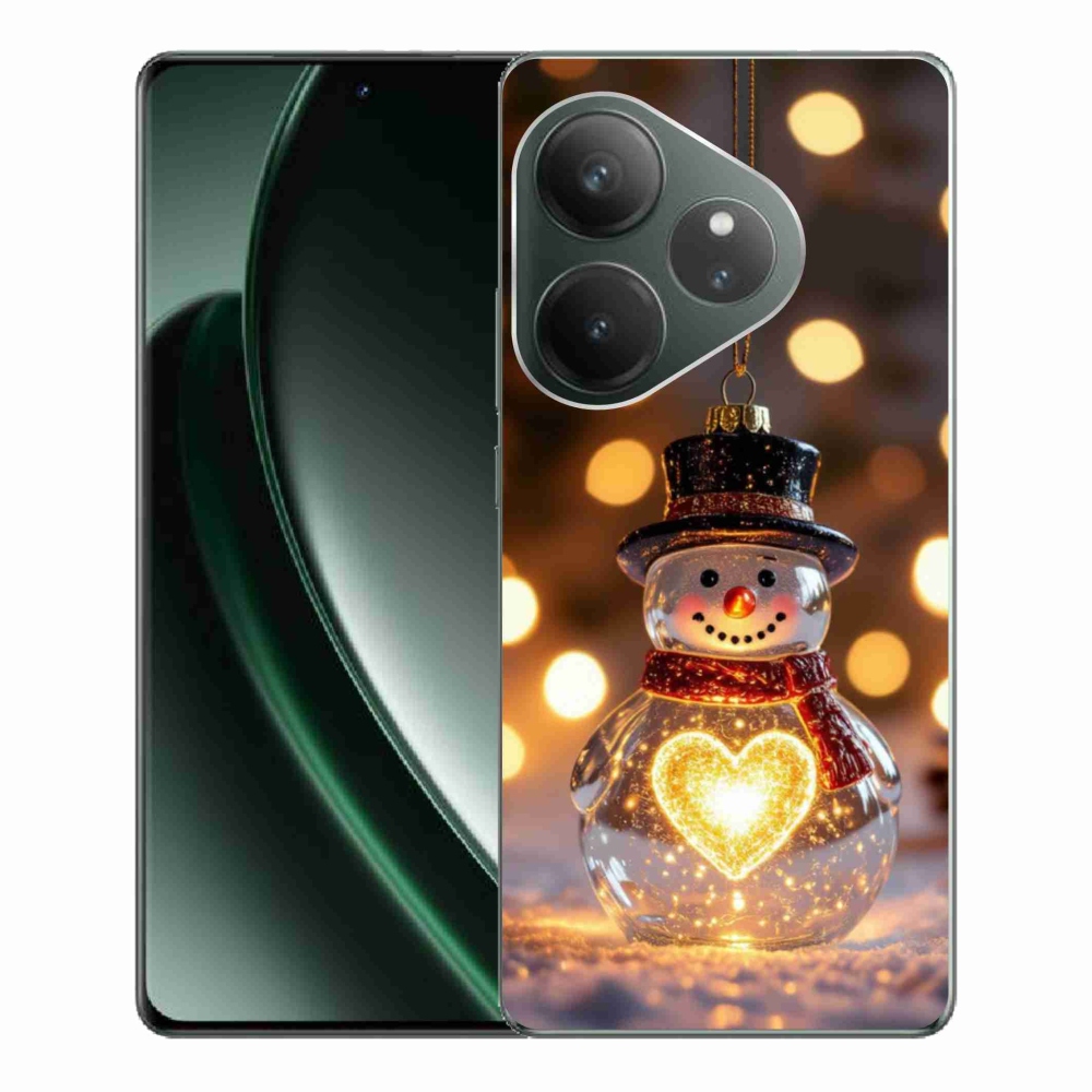 mmCase gél tok a Realme GT 6 5G/GT 6T 5G készülékekhez – világító karácsonyi hóember