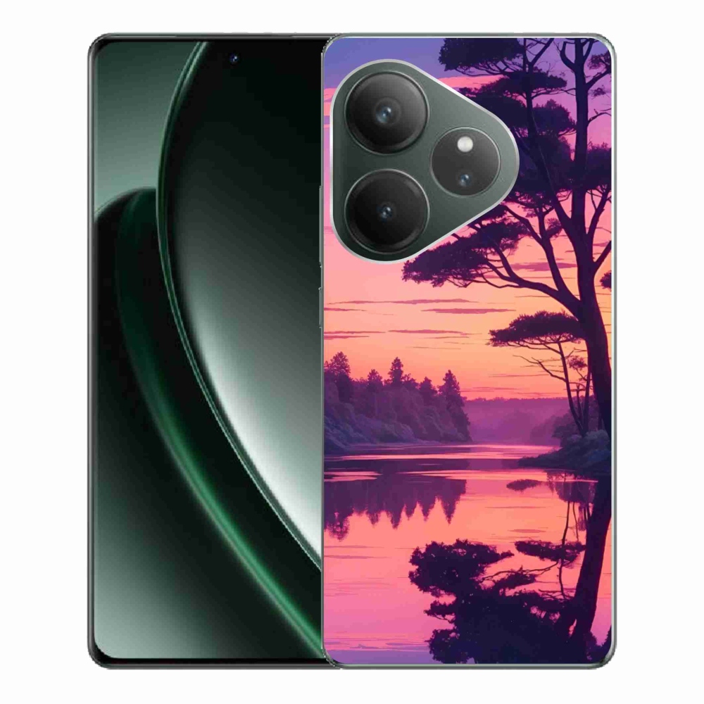 mmCase gél tok a Realme GT 6 5G/GT 6T 5G készülékekhez – naplemente a tó felett