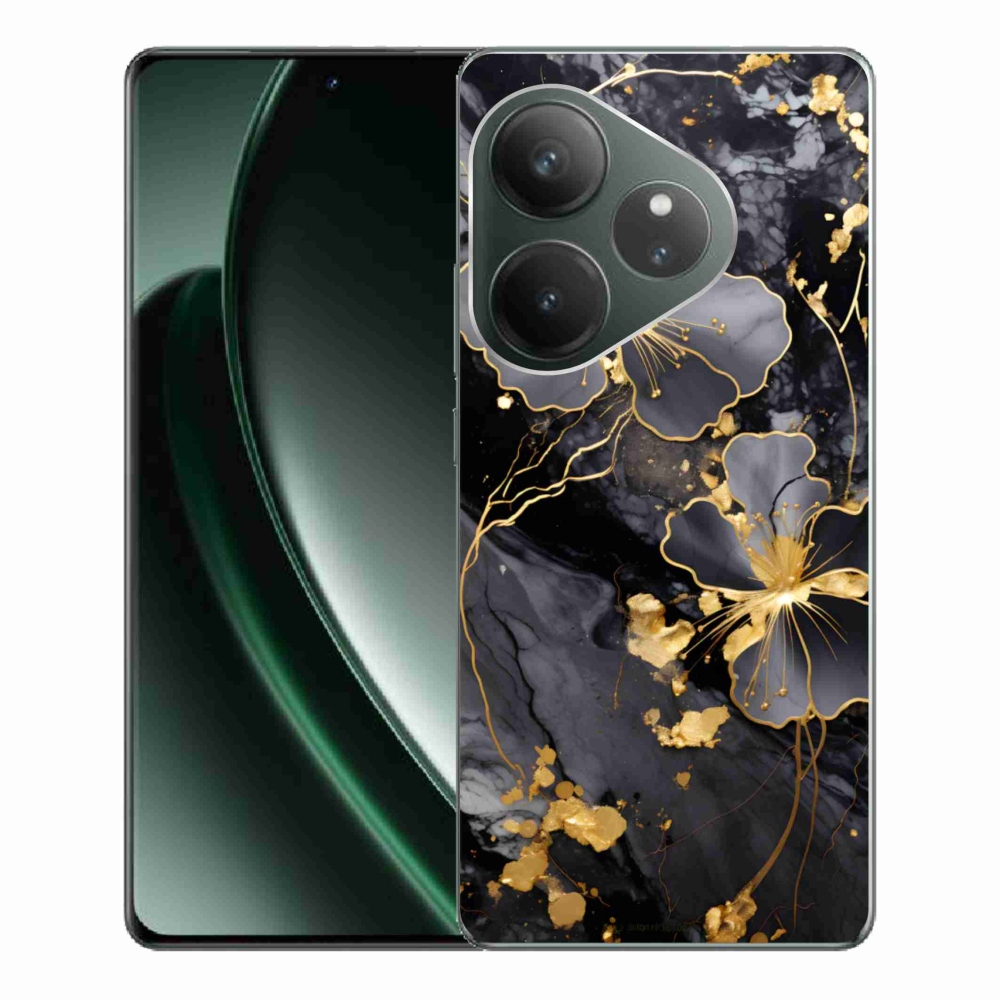 mmCase gél tok a Realme GT 6 5G/GT 6T 5G készülékhez – arany virágok