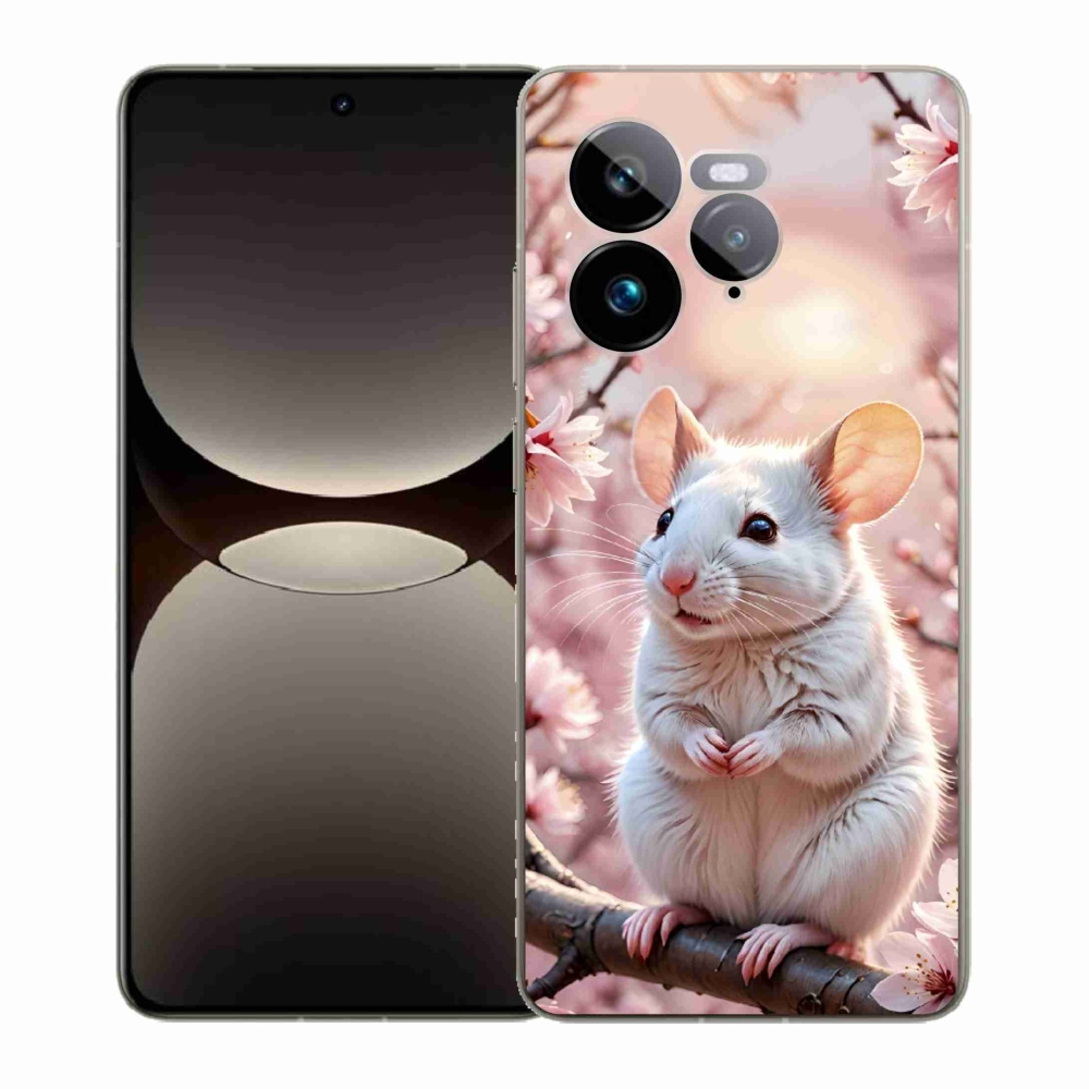 mmCase gél tok a Realme GT 7 Pro 5G-hez – fehér egér egy ágon