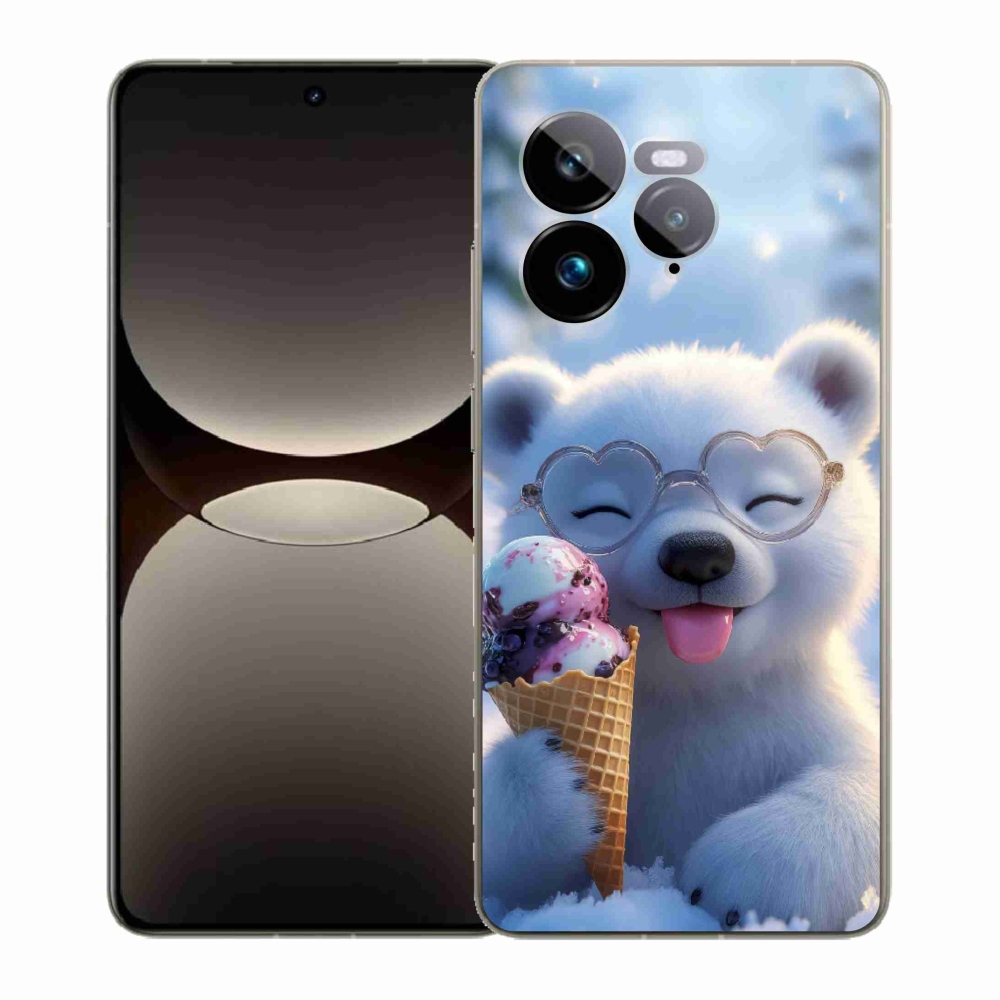 mmCase gél tok a Realme GT 7 Pro 5G-hez – jégkrémet evő mackó