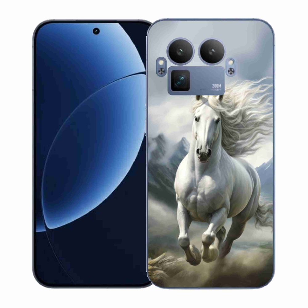 Gél borítás mmCase a Realme GT 8 Pro 5G-n - futó fehér ló 3