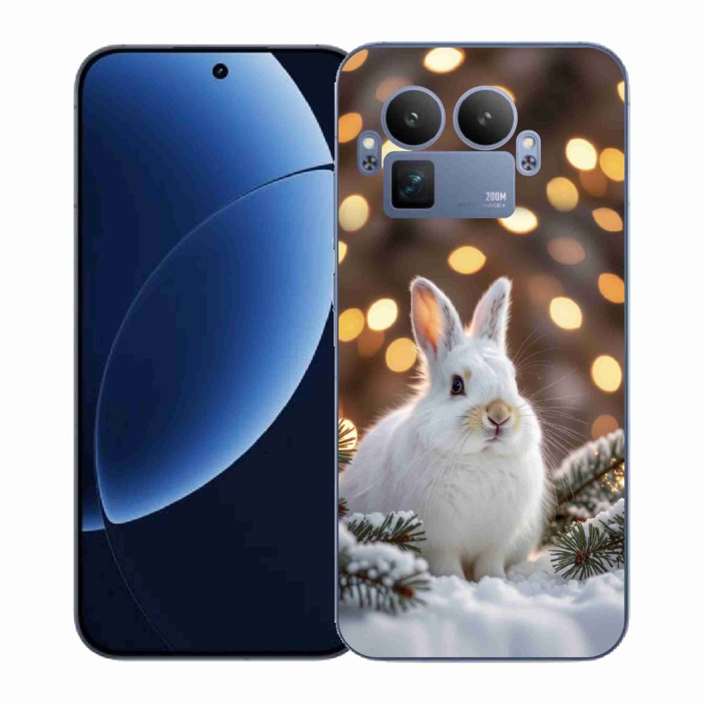 Zselés borítás mmCase a Realme GT 8 Pro 5G számára - fehér nyúl