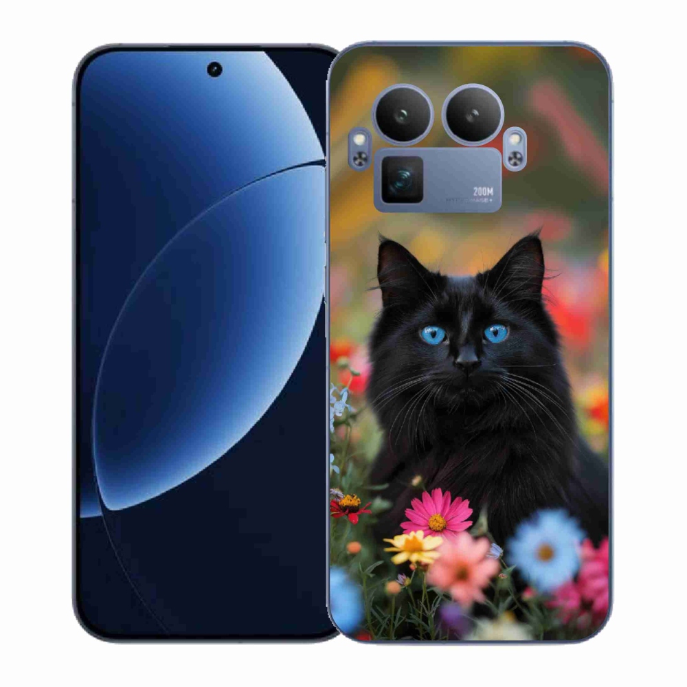 Gél borítás mmCase a Realme GT 8 Pro 5G számára - fekete cica 4